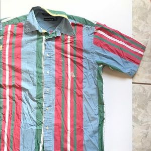 Vintage Nautica Vertical Stripes Half Sleeve Shirt